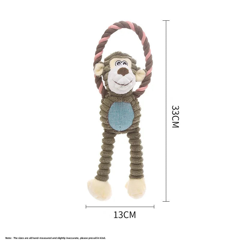 Dogs Plush Toys Indoor Interactive Play Products Pet Chewy Resistant Teeth Grinding Supplies Puppy Kitten Fleece Squeak Toy