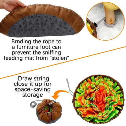 Washable Felt Pet Sniffing Pad Foldable Dog Nosework Feeding Mat Toy Dog Training Natural Foraging Snuff Mat