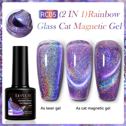 LILYCUTE 7ml 9D Cat Magnetic Gel Nail Polish Iridescent Magnet Semi Permanent Soak Off UV LED Manicure For Nail Art Gel Varnish