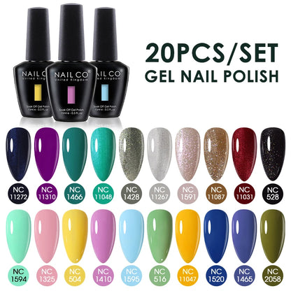 NAILCO 15ml 30/20/10pcs/Set UV Gel Nail Polish Semi Permanent Esmalte Vernis LED Gel Varnish Soak Off Nail Art All For Manicure