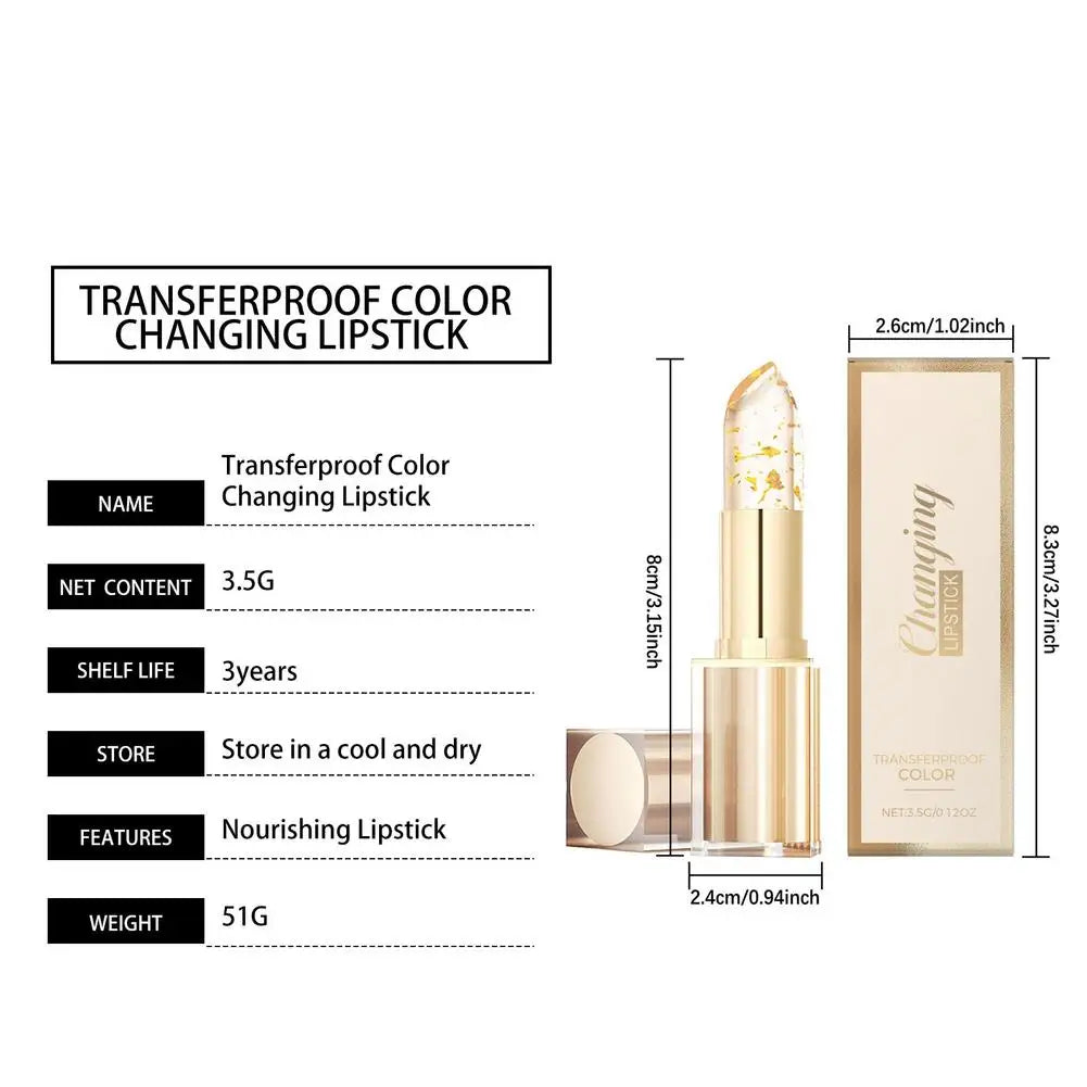 Gold Foil Temperature Color Changing Lipstick: Hydrating Lip Repair & Glossy Shine