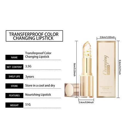 Gold Foil Temperature Color Changing Lipstick: Hydrating Lip Repair & Glossy Shine