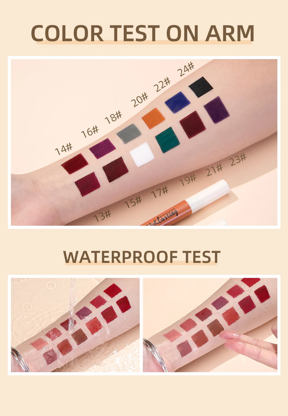 QIBEST Matte Liquid Lipstick Waterproof Long Lasting Velvet Lip Gloss Tint Tube Matte Nude Pigment Red Lipgloss Lips Makeup