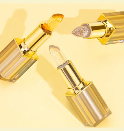 Temperature Color Changing Women Flower Lipstick Transparent Waterproof Moisturizing Crystal Jelly Pearlescent Lip Balm Cosmetic
