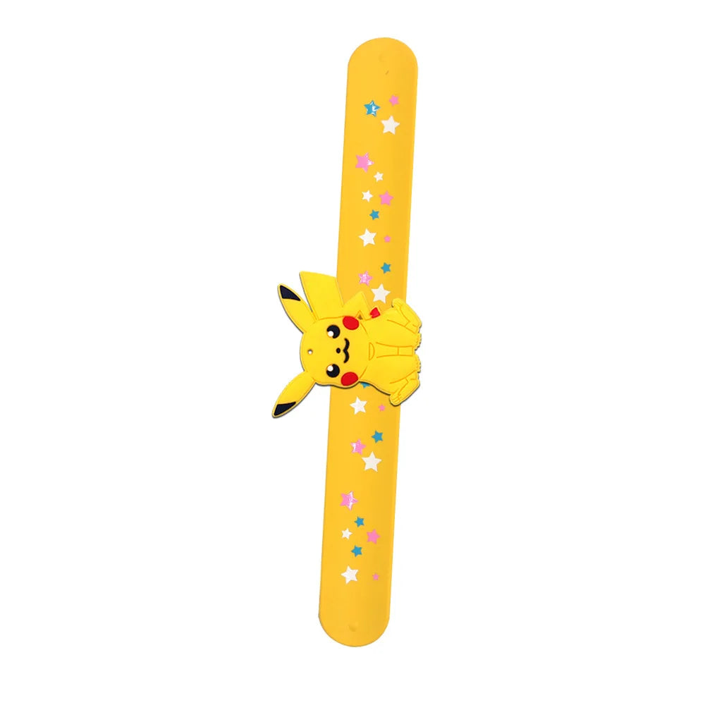 Pokemon Slap Bracelet Kids Pikachu Birthday Decoration PVC Anime Wristband Child Slap Band Puzzle Toy Boys Girls Birthday Party