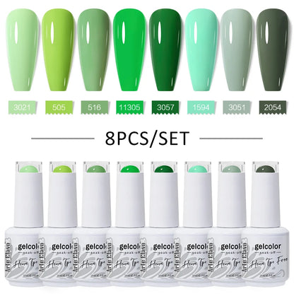 Arte Clavo 8Pcs/Set Gel Nail Polish Set 15ml Colorful Semi Permanent For Manicure Varnish Soak Off UV LED Nail Art Gel Kits