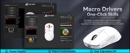 ATTACK SHARK X6 Lightweight Wireless Gaming Mouse with RGB Backlight Charging Base,Tri-Mode,26K DPI, PAW3395 Optical Sensor