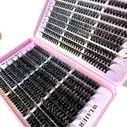 Faux Mink Eyelashes 540Cluster C Curled 9-16mm Mixed Natural Eyelash Extension 3D Russian Strip Personal Eyelash Makeup Tool