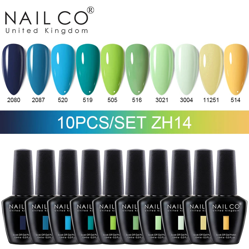NAILCO 15ml Gel Nail Polish Set 30pcs/Lot Gel Polish Nail Soak Off UV LED Semi-Permanent Varnishes Nail Art Salon Free Shipping