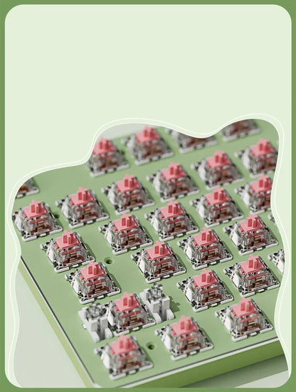EWEADN V20 Mechanical Keyboard Wired Cute 104 Keys Round Keycaps Gaming Keyboard Retro Punk White Backlit Office Computer Mute