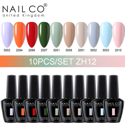 NAILCO 15ml Gel Nail Polish Set 30pcs/Lot Gel Polish Nail Soak Off UV LED Semi-Permanent Varnishes Nail Art Salon Free Shipping