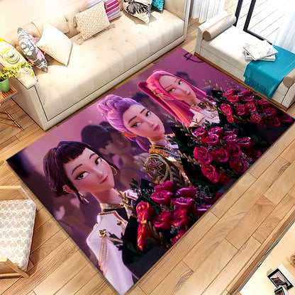 K-Pop Demon Hunters Golden Saja Boys Living Room Non-Slip Area Rug Soft Carpet for Bedroom Playroom Sofa,Home Decor Doormat