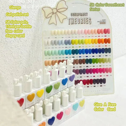 Glenys58 color net red popular nail polish glue semi permanent full cover nail polish wholesale UV varnish gel set