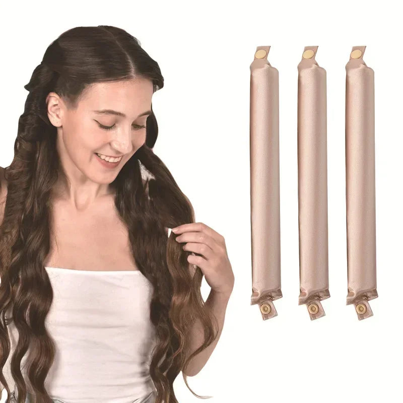 Heatless Curling Rod Headband Satin Hair Curler No Heat Hair Rollers Lazy Curls Soft Curlers Sleeping Flexi Rods Styling Tools