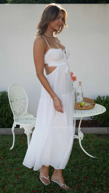 Summer White Dress For Woman 2025 Trendy Casual Beachwear Cover-ups Outfits New Boho Hippie Chic Long Maxi Dresses Elegant Party