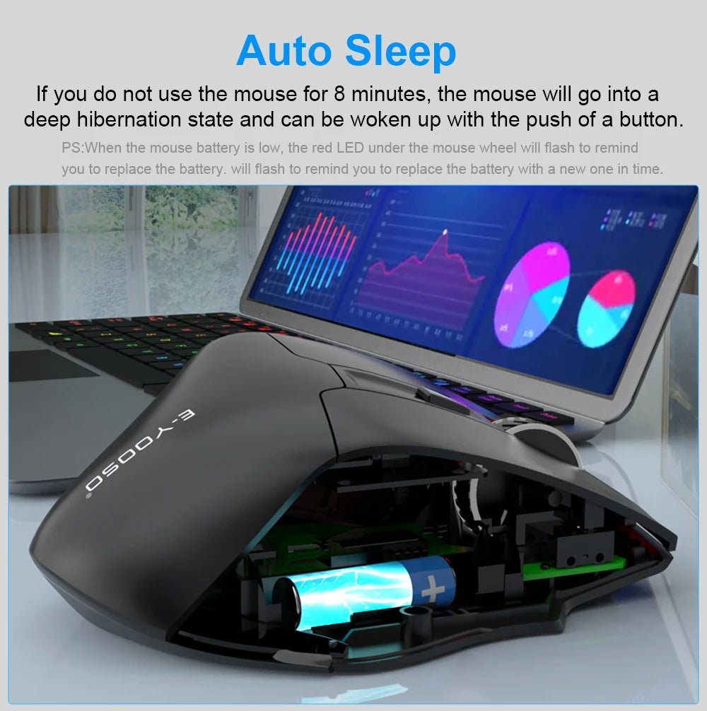 E-YOOSO X-31 Pro USB Gaming Large Mouse Support Bluetooth 2.4G Wireless PAW3212 4800 DPI for gamer Mice computer laptop PC