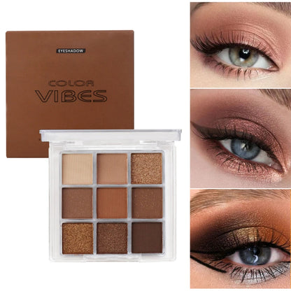 9-Grid Multi-color Eyeshadow Palette Glitter Pearlescent Matte Eye Shadow Shimmer Long Lasting Women Eye Makeup palette Cosmetic