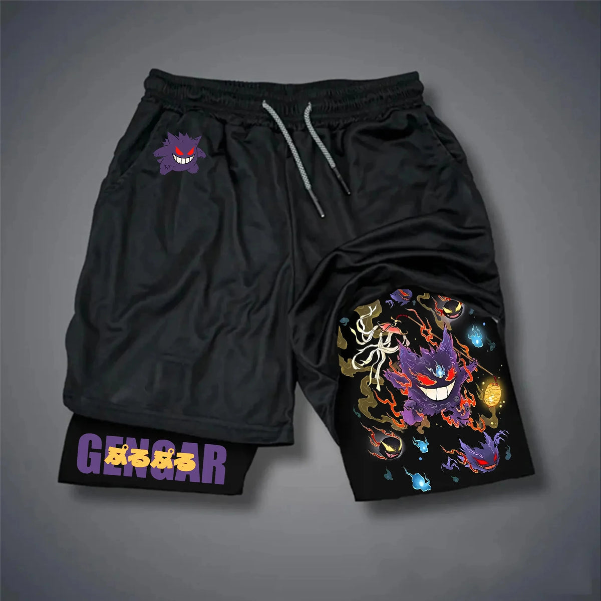 2025 Pokémon Japanese Anime Game Merchandise Double Shorts Latest Men Trend Breathable Sports Five-point Shorts