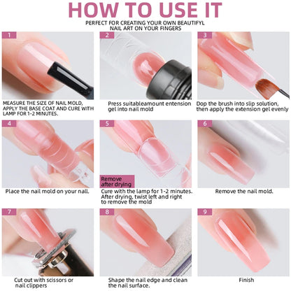Nail Polish Kit Acrylic Nail Kit Poly Nail Gel Set With Nail Lamp Nails Extension Glitter Gel UV Building Gel Manicure Tools Set