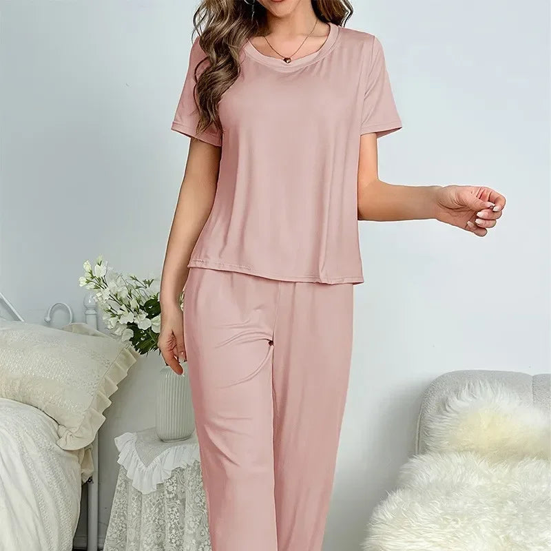 Suit Women's Clothing Family Clothing Summer Comfortable Casual Fashion Pajamas And Pants Set Two-piece