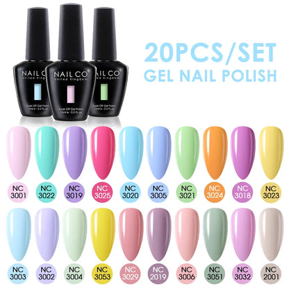 NAILCO 15ml Gel Nail Polish Set 30pcs/Lot Gel Polish Nail Soak Off UV LED Semi-Permanent Varnishes Nail Art Salon Free Shipping