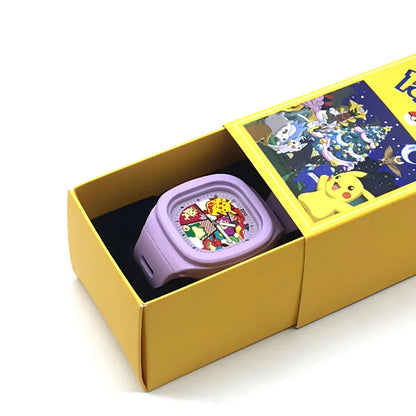 Pocket Monster Watch Anime Pikachu Cartoon Children's Quality Cute Square Watch Gift Box Series Children's Christmas Gifts