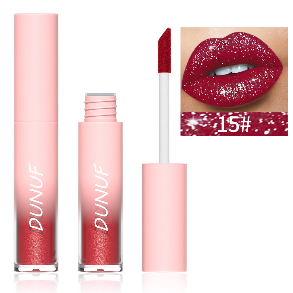18 Color Sexy Red Diamond Glitter Lip Gloss Metallic Waterproof Long Lasting Matte Shimmer Liquid Lipstick Women Makeup Cosmetic