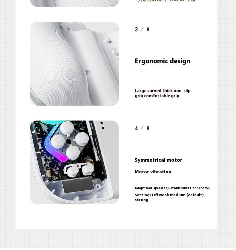 Aolion J20 Knight Wireless Gamepad with Left And Right Switch Hall Joystick Motion Sensing Custom For NS Joycon Game Accessories