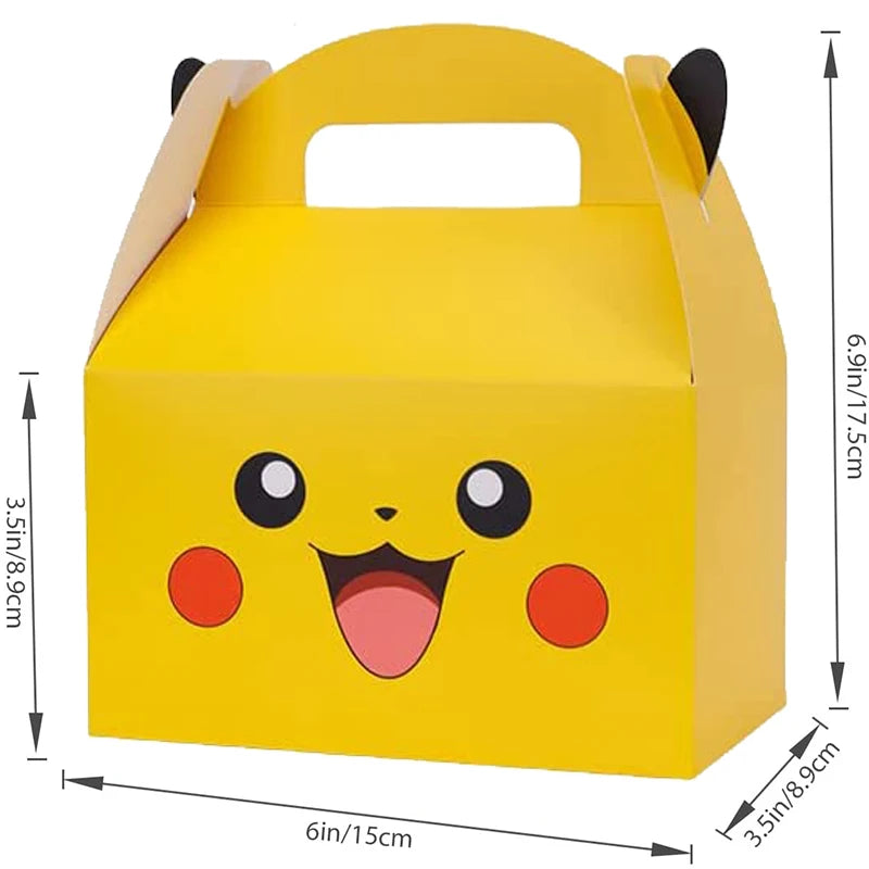 Pokemon Gift Box Pikachu Party Favors Birthday Party Decorations Pokeball Paper Gift Bags Handle Candy Box Baby Shower For Kids