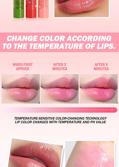 6Pcs Fruit Flavor Lip Balm Set Peach Strawberry LongLasting Moisturizing Lip GlossTransparent Shiny Non StickyHydrating Lip Care