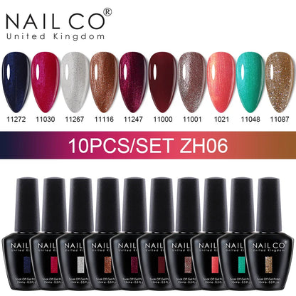NAILCO 15ml Gel Nail Polish Set 30pcs/Lot Gel Polish Nail Soak Off UV LED Semi-Permanent Varnishes Nail Art Salon Free Shipping