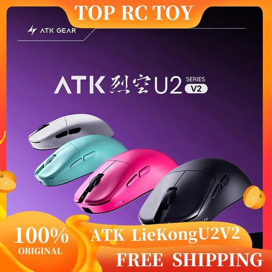 ATK Blazing Sky U2V2 Lightweight Gaming Mouse 39g 3 Mode Wireless with Paw3950 8000Hz Paw3395 for FPS Gamers PC Accessories