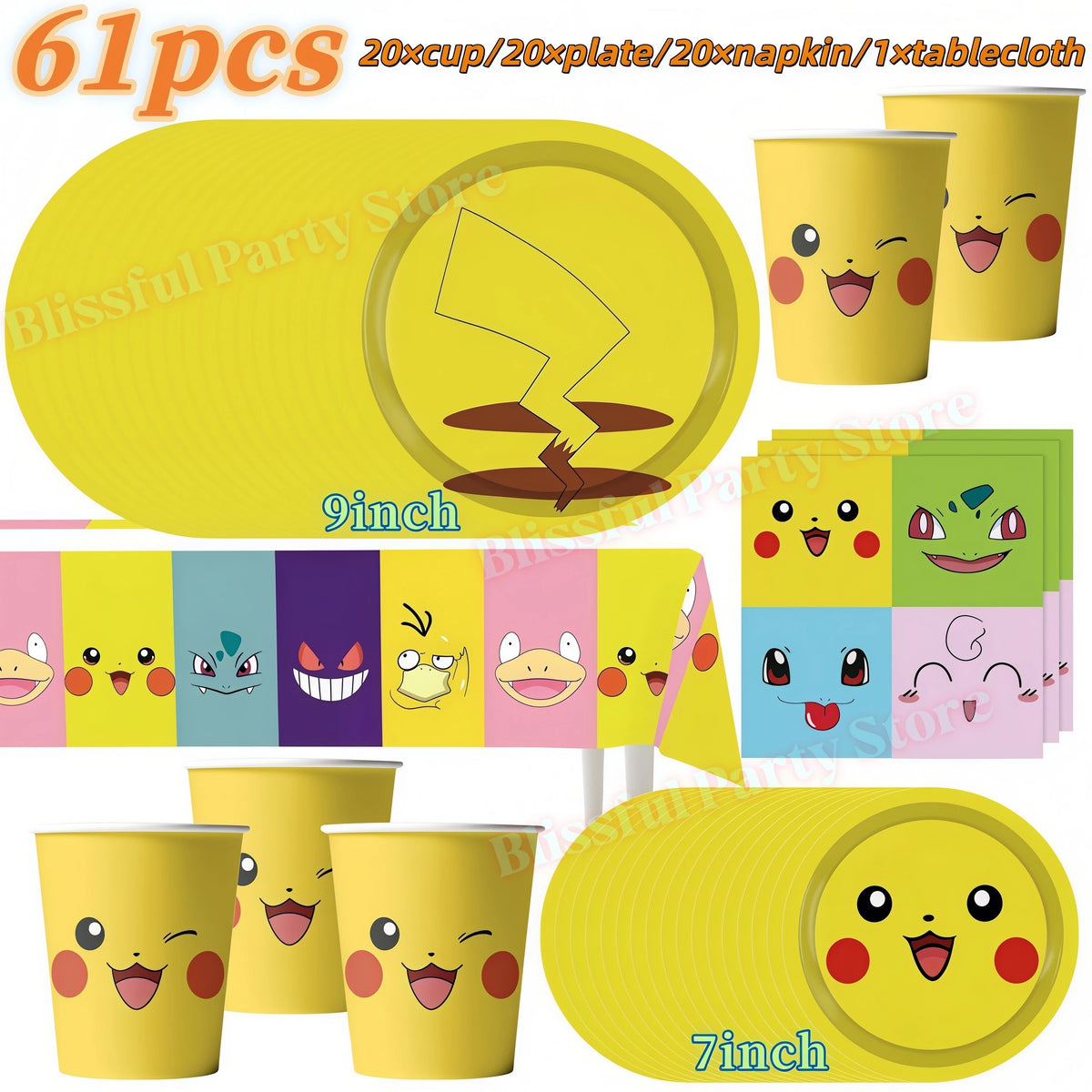 Pokemons Birthday Party Decoration Lightning Pikachu Balloon Tableware Kit Cup Plate Gift Bag Kid Favor Gift Baby Shower Supplie