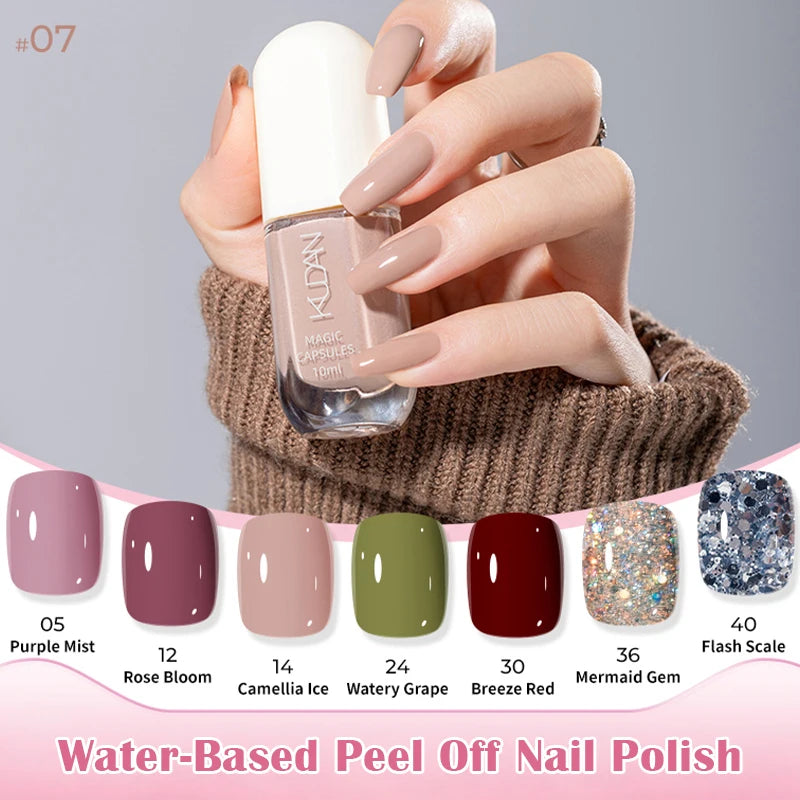 KUDAN Dark Burgundy Nail Polish, Alcohol-Free - Long-Lasting Formula Quick Drying Without Lighting, Glossy And Shiny Surface