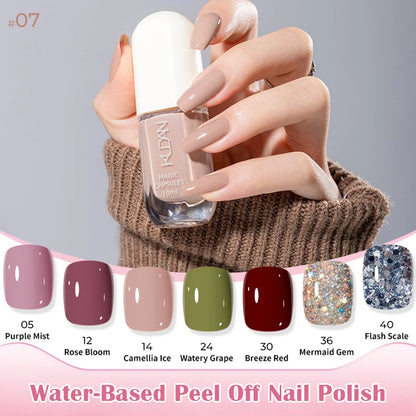 KUDAN Dark Burgundy Nail Polish, Alcohol-Free - Long-Lasting Formula Quick Drying Without Lighting, Glossy And Shiny Surface