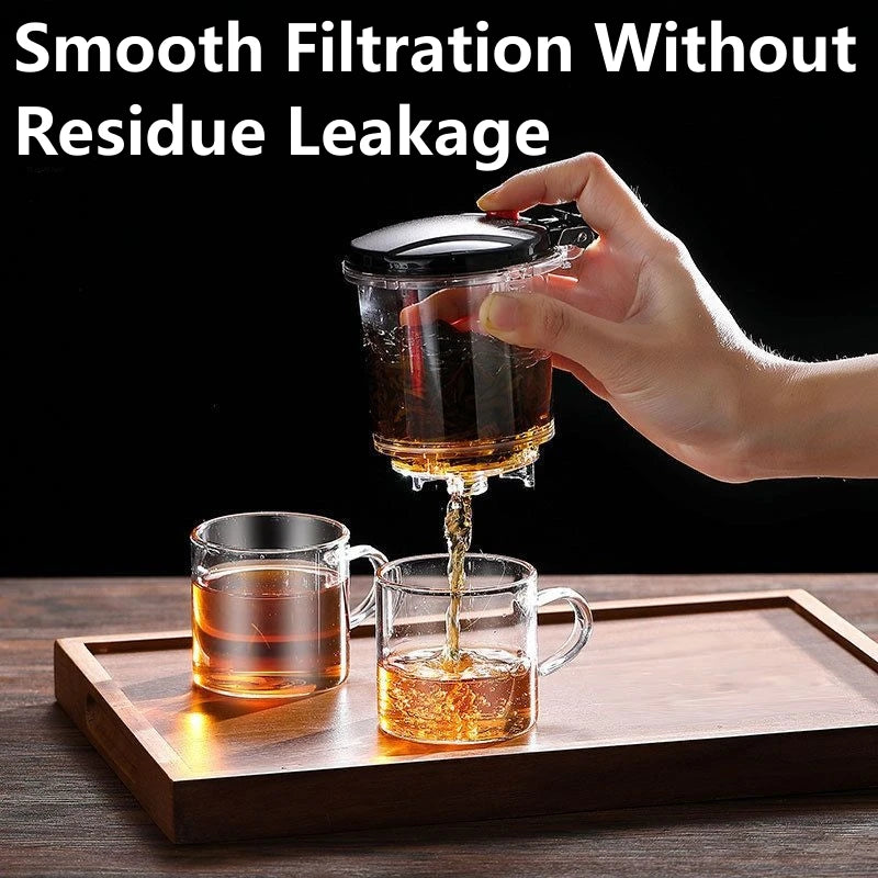 Heat Resistant Glass Teapot One-click Filtering Tea Pot Tea Water Separation Filter Tea Maker Coffee Pot Home Flower Teaware