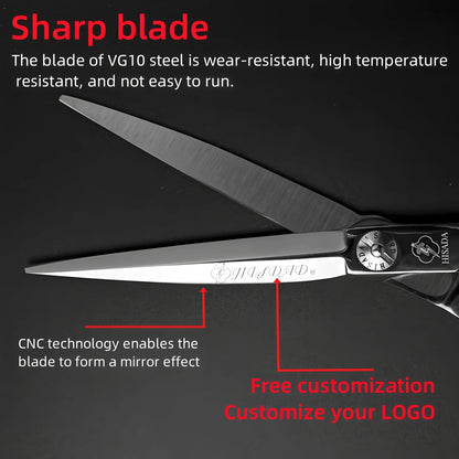 HISADA hairdressing scissors	professional barber scissors 6.0  Inch scissors VG10 material professional barber scissors