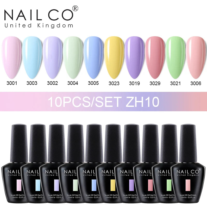 NAILCO 15ml Gel Nail Polish Set 30pcs/Lot Gel Polish Nail Soak Off UV LED Semi-Permanent Varnishes Nail Art Salon Free Shipping