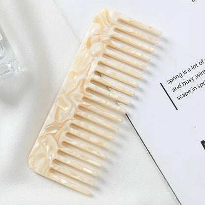 Korean Fashion Design Hair Comb Wide Teeth Acetate Hairdressing Comb Anti-static Massage Hairbrush Colorful Hair Styling Tools