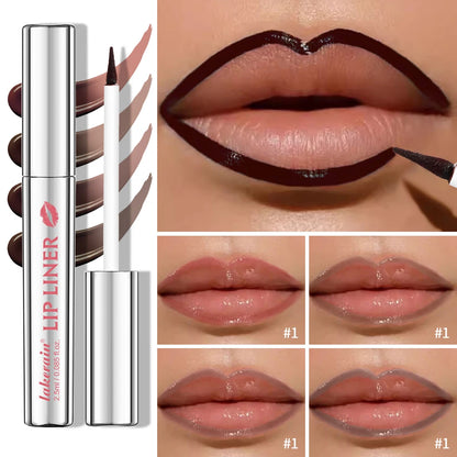 Waterproof Lip Liner Peel Off Tattoo Lipgloss Waterproof Long Lasting Matte Lip Tint Brown Contour Tear-off Lips Stain Cosmetic