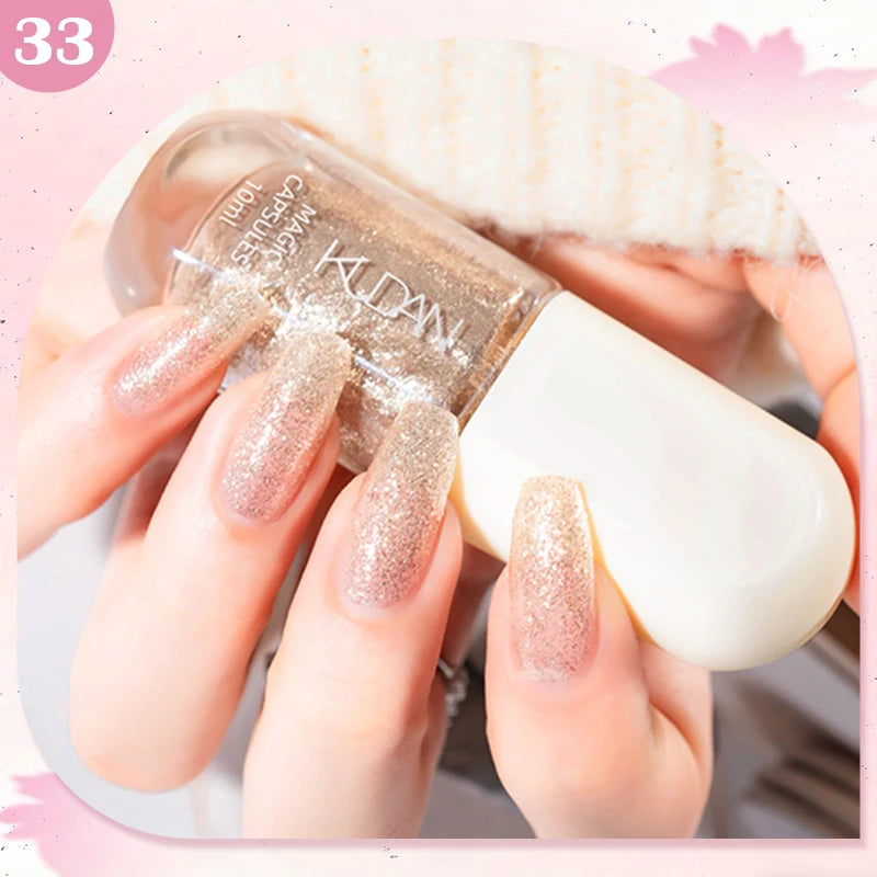 KUDAN Dark Burgundy Nail Polish, Alcohol-Free - Long-Lasting Formula Quick Drying Without Lighting, Glossy And Shiny Surface