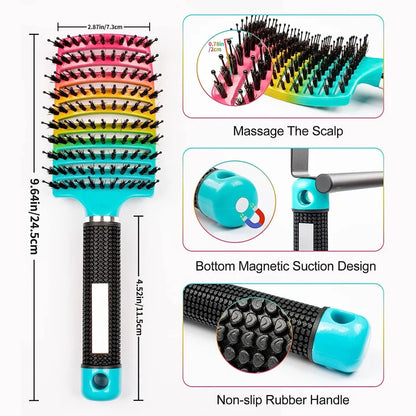 1pc Magic Scalp Massage Hair Brush for Women - Professional Detangling Tool for Wet Curly Hair - Hairdressing Tool