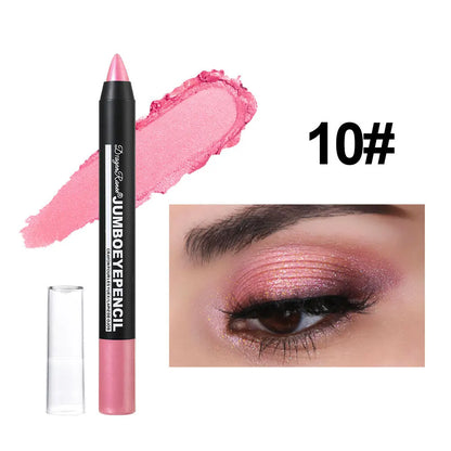 Smoky Dark Green Eyeshadow Pencil Stick Waterproof Pearlescent 12 Colors Metallic Glitter Eye Shadow Highlighter Pen Makeup Tool