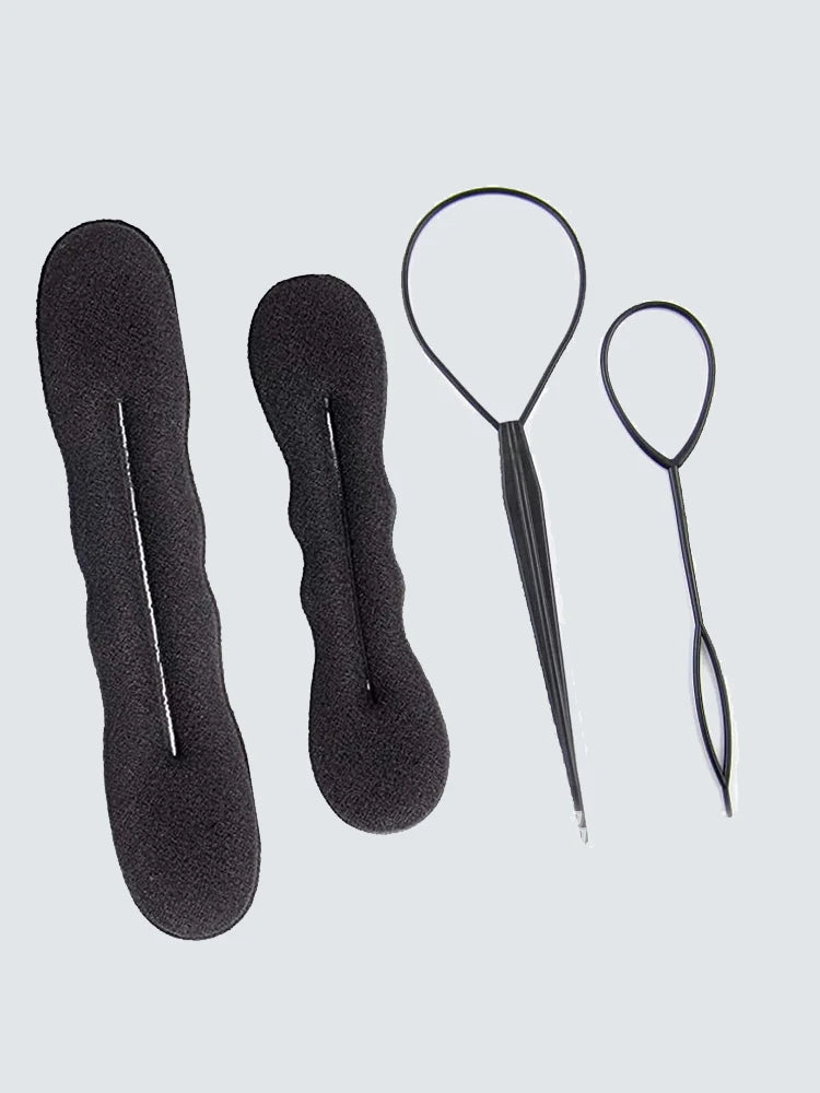 Sponge Plastic Loop Curly Hair Maker Hair Scrunchie Headband Twist Donut Bun Curler Hairbands Hairstyle Tools