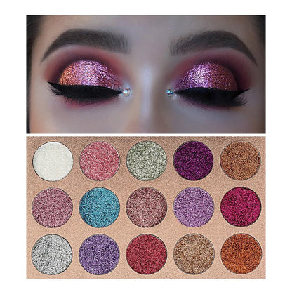 Beauty Glazed 15 Colors  Eyeshadow Palette Glitter Shimmer Palette