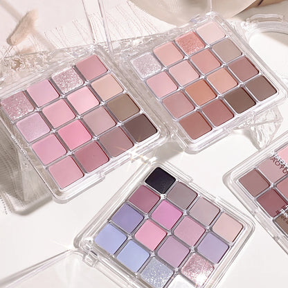 Sixteen-color sunset magic eye shadow plate pearl matte earth color Korean makeup eye shadow