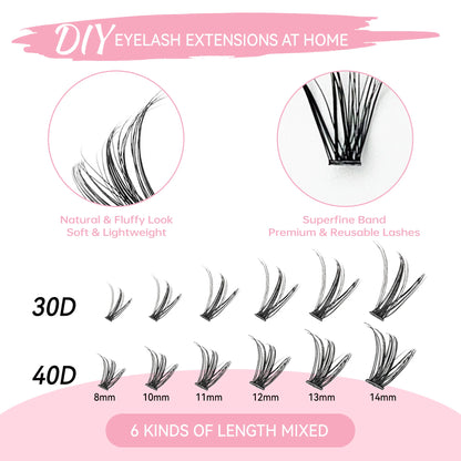 Eyelashes 200 PCS Clusters Lash Bond and Seal Makeup tools DIY Lashes Extension kit for gluing Lashes Gluing Glue Accessories