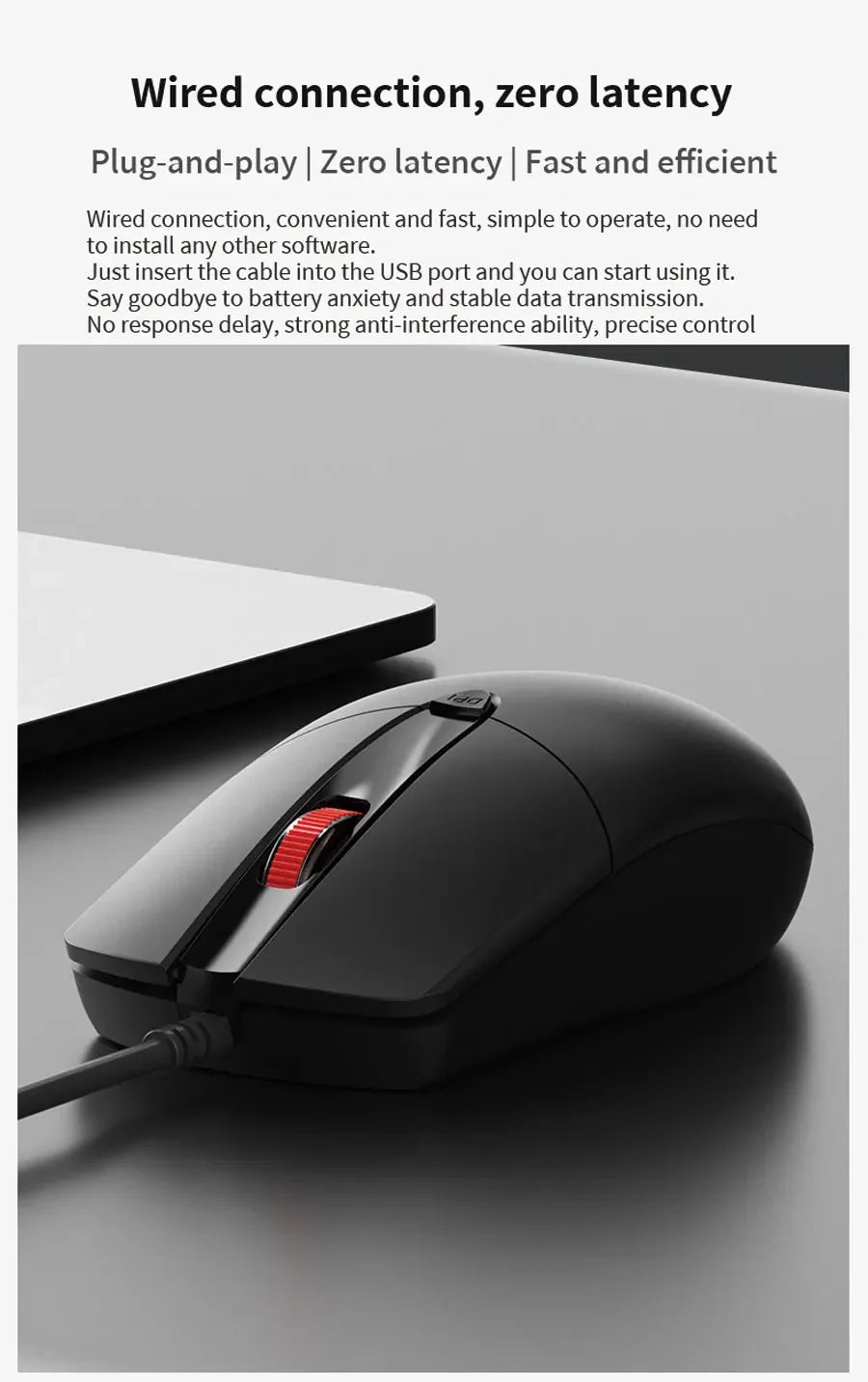 Lenovo Classic Wired Ergonomic Design High Sensitivity Durable USB Optical Gaming Mouse Business Home Pc Laptop Mouse