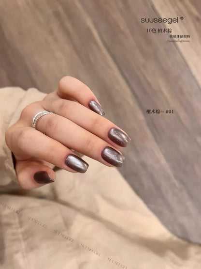 SUUSEEGEL 2025 Autumn Winter Collection 10 Colors Brown Moonlight Cat Eye Gel Set HEMA-free TPO-free Non-toxic Uv Gel Wholesale