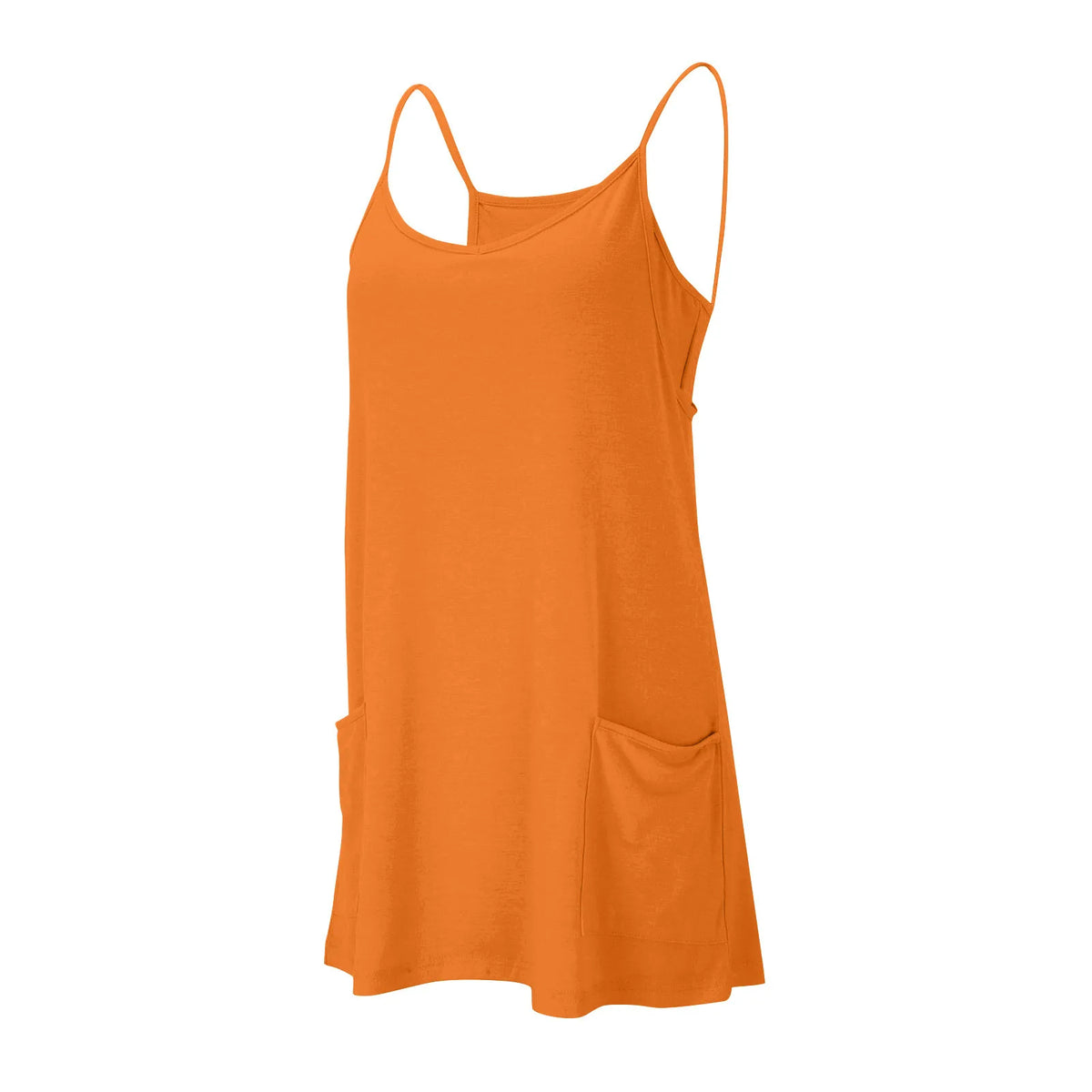 Women's Tennis Dress Solid Color Pocket Sexy Suspender Fake Two-piece Loose Breathable Comfortable Sports Dress